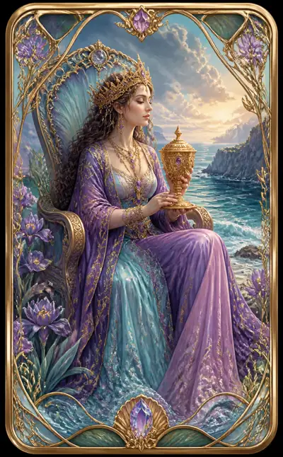 Tarotkortet Drottning i bägare