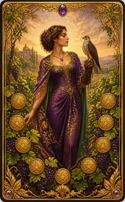 Tarotkortet Nia i mynt