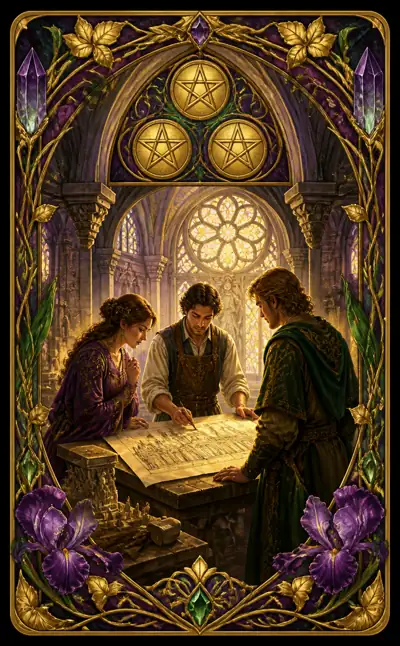 Tarotkortet Trea i mynt