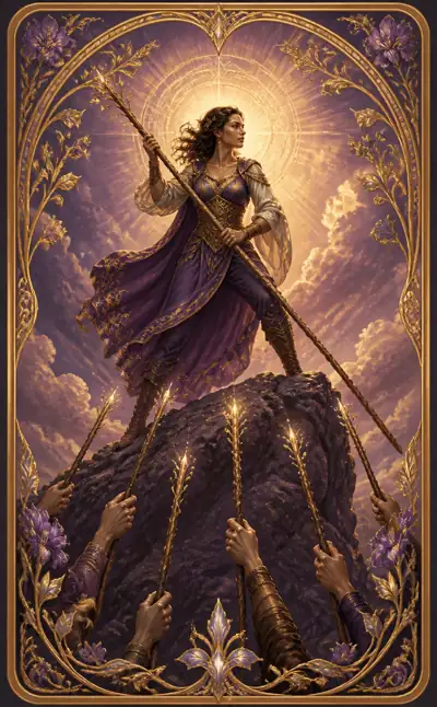 Tarotkortet Sjua i stavar