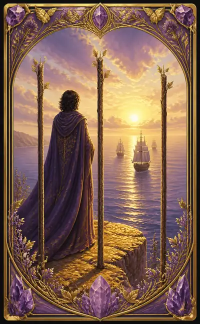 Tarotkortet Trea i stavar