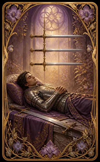 Tarotkortet Fyra i svärd